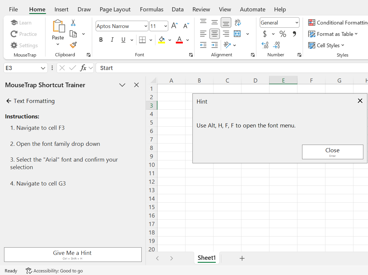 MouseTrap installed in Excel toolbar